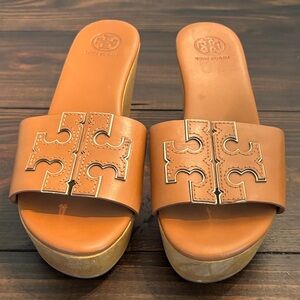 Tory Burch Brown Slide Sandals
